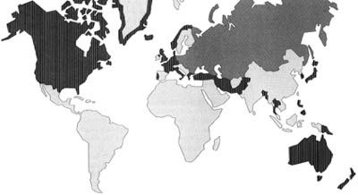 Karte der Allianzsysteme Ende 1955